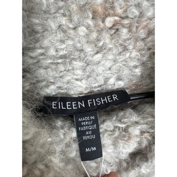 Eileen Fisher Alpaca Loop Knit Turtleneck Sweater in Beige - Women's Medium - Picture 4 of 8